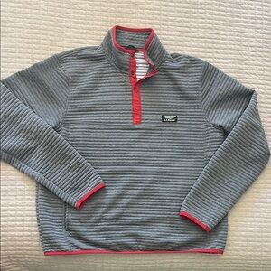 L.L. Bean Men's Zip-Up Gray Sweater with Red Trim